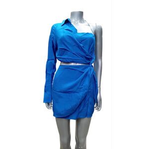 NWT Gauge81 ARICA 100% SILK MINI DRESS in Lapis size XS retails $695
